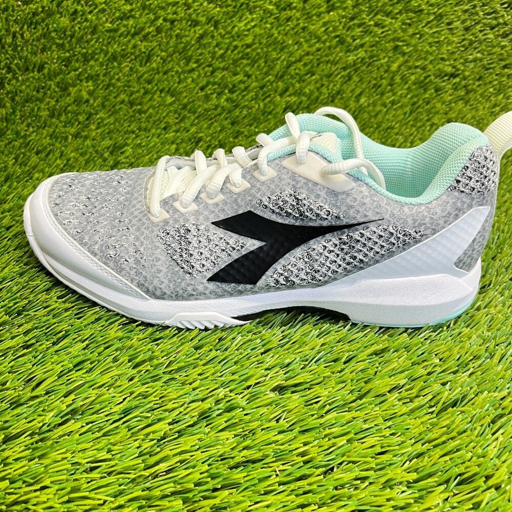 Diadora S.Shot 2W Clay Womens Size 8.5 Gray White Running Tennis Shoes Sneakers - Picture 3 of 10
